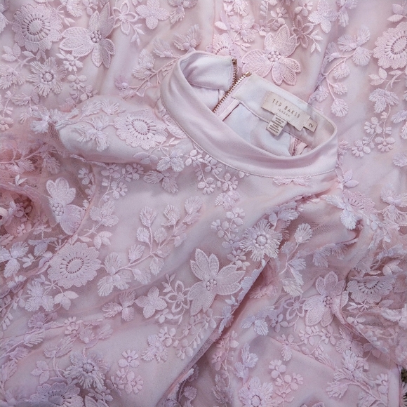 🔥LAST 1🔥NWT TED BAKER FLORAL APPLIQUE DRESS - Picture 6 of 10
